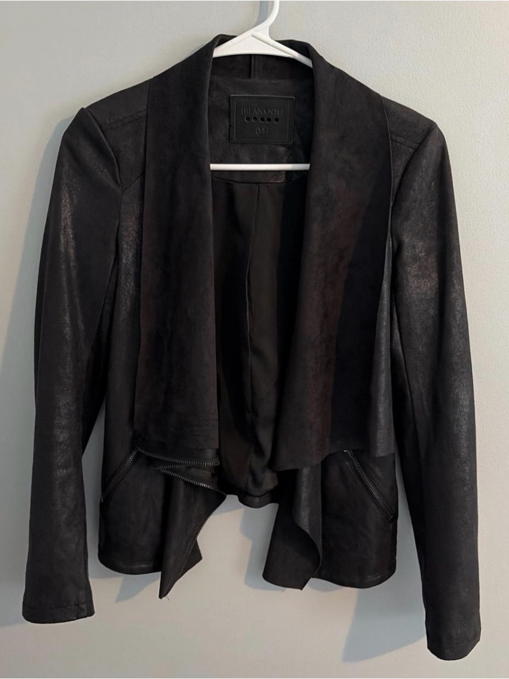 Blank NYC Black Waterfall Leather Jacket